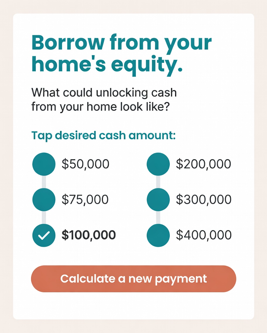 Facebook ad: Unlock Your Home Equity . No appraisal needed.